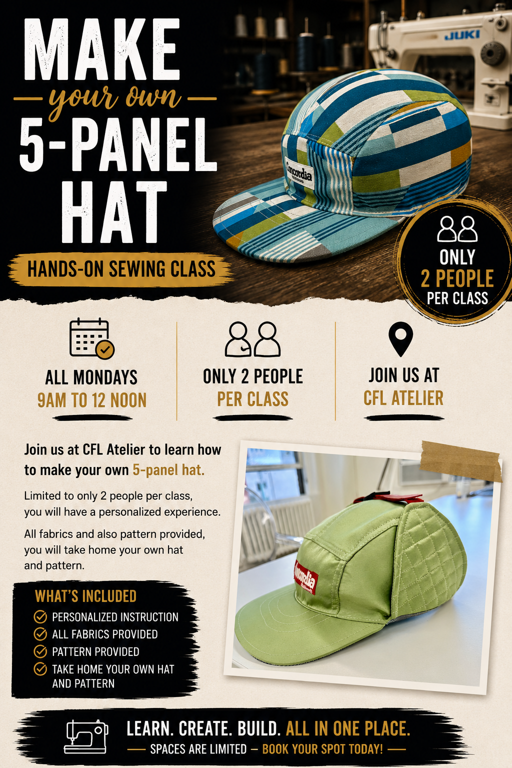Make your own 5-panel hat